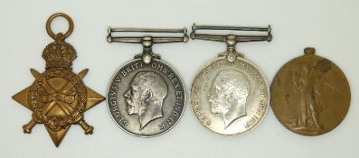 British Army WWI medals comprising 1914/1915 Star named to 74250 Driver W Lloyd, Royal Field