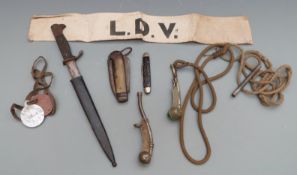 Small quantity of militaria including identification discs for C R Brown 9th Battalion Royal