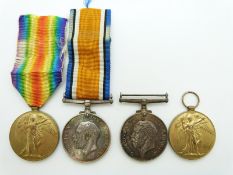Royal Air Force WWI medals comprising two pairs of War Medal and Victory Medals named to 296779 A