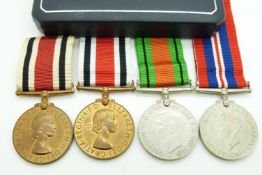 WWII Defence Medal, War Medal and Special Constabulary Medal (Elizabeth II) for William F King