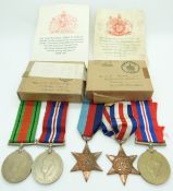 British Forces WWII medals comprising 1939/1945 Star, France & Germany Star and War Medal with box