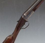 AYA Yeoman 12 bore side by side shotgun with chequered grip and forend, double trigger and 28 inch