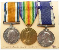 Royal Navy WWI medals comprising of War Medal and Victory Medal named to 15630 W J Reynolds, RN