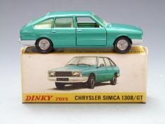 Dinky Toys diecast model Chrysler Simca 1308/GT with green body and cream interior, 011542, in