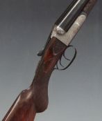 Belmont Interchangable Hammerless 12 bore side by side ejector shotgun with named and engraved lock,