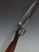 Isaac Hollis & Sons 12 bore side by side hammer action shotgun with named and engraved locks,