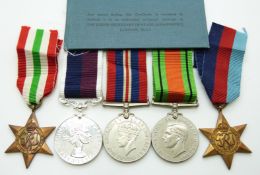 Royal Air Force WWII medals comprising 1939/1945 Star, Italy Star, Defence Medal, War Medal and Long