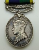British Army Territorial Efficiency Medal (George VI) named to 792302 Sgt J Stokes, Royal Artillery