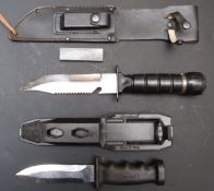 Two Italian hunting knives, one by Rostfrei blade length 15cm, with sheath, the other by Cressi-