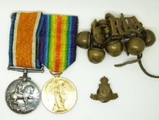 British Army WWI medals comprising War Medal and Victory Medal named to 214716 Gunner A Tonkinson,
