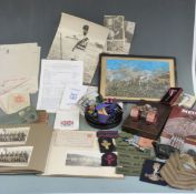 A collection of military ephemera and medal ribbons including photograph albums 'Bandsmen of the