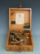 Heath & Co. Hezzanith brass sextant in mahogany case, dated to certificate 42