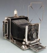 Linhof Technika 3 large format 9x12 camera number 2128 with Voigtlander 1:4.5 f=15cm lens