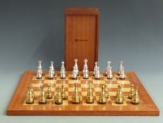 T I Machine Tools novelty metal chess set with pieces in the form of Jaguar car tools/ parts, height