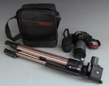 Pentax A3 SLR camera with Koboron f=28-200mm 1:3.5-5.3 and Sigma 28-70mm 1:2.8-4 lenses together