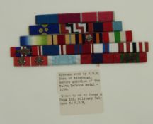 Medal ribbons worn by H.R.H. Duke of Edinburgh before the addition of the Malta Defence Medal