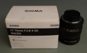 Sigma 17-70mm F2.8-4 DC macro lens to suit Nikon camera in original box