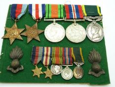 British Army WWII medals comprising 1939/1945 Star, France & Germany Star, Defence Medal, War