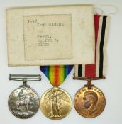 British Army WWI medals comprising War Medal and Victory Medal named to 224641 Gunner W B Usher,
