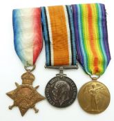 British Army WWI medals comprising 1914/1915 Star, War Medal and Victory Medal named to 80317 Gunner