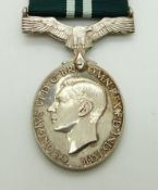 Royal Air Force Air Efficiency Award Medal (George VI) named to 744375 Cpl G W Howe, RAFVR