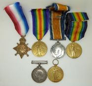 British Army WWI medals comprising two pairs for the Royal Engineers 1914/1915 Star and Victory