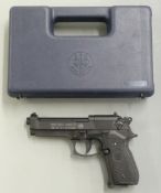 Beretta 92 FS .177 air pistol with named and chequered grips, serial number HO72562776, in