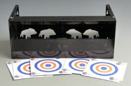 SMK air rifle shooting target/ gallery together with a collection of paper targets.