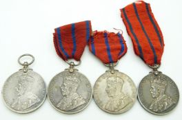 Four Coronation (Metropolitan Police) Medals 1911 named to PC W Arthurton, PC R Nash, PC R Moye