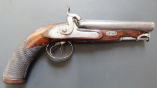 Keep and Hinkley approximately 28 bore double barrelled side by side percussion hammer action howdah