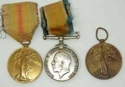 British Army WWI medals comprising War Medal and Victory Medal named to 62077 Pte H Beaver, Cheshire