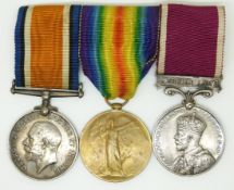 British Army WWI medals comprising War Medal and Victory Medal named to 26621 Sapper M P Craven,