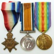 Royal Navy WWI medals comprising 1914/15 Star, War Medal and Victory Medal named to 160988 Chief