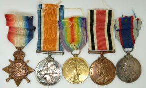 Royal Navy WWI medals comprising 1914/1915 Star, War Medal and Victory Medal named to 190466 T J