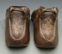 Gaucho Argentinian or Spanish stirrups, with cast brass or similar bodies, length 18cm