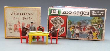 Bristol Zoo Souvineer Chimpanzees' Tea Party, complete with keeper, monkeys, chairs, plates and