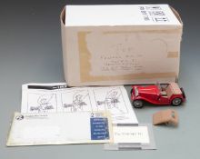 Franklin Mint 1:24 scale diecast model 1948 MGTC Roadster, in original box with paperwork and tags