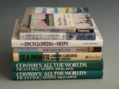 Navy books including two volumes of Conways All The World's Fighting Ships 1860-1905 and 1906-1921
