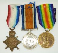 British Army WWI medals comprising 1914/1915 Star, War Medal and Victory Medal named to 31044 Driver