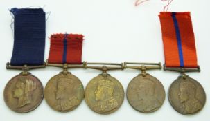 Four Coronation (Metropolitan Police) Medals 1902 Edward VII named to PC R Smith Y Division, PC W