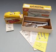 Two Wilmot Mansour & Co Ltd Jetex model vehicles Race Car with yellow body, white driver and