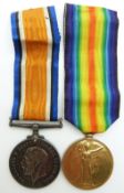 British Army WWI medals comprising War Medal and Victory Medal named to 85706 Driver F J Barker,