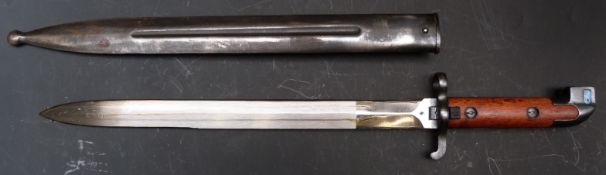 Swedish Army WWI M1914 bayonet for the 1894/14 carbine, crown over C stamped to 33cm blade, with