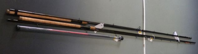 Two XS Duo barbel rods including float and quiver tip, with additional tips