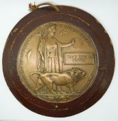 WWI framed Memorial Plaque for Frank Edward Pearson