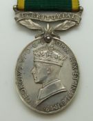 British Army Territorial Efficiency Medal (George VI) named to 5172868 Cpl P F Gibbs,