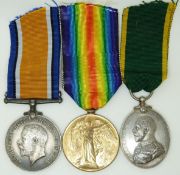 British Army WWI medals comprising War Medal and Victory Medal named to 318033 Bombardier F