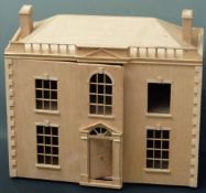 Wooden doll's house, width 66cm with a large quantity of furniture