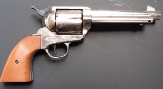 BBM Webley ME Ranger style six-shot single action 9mm blank firing revolver with chromed frame,