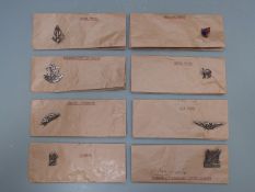 Eight Israeli Military Forces badges including Palmach Haporzim (shock troops), Air Force, Defence